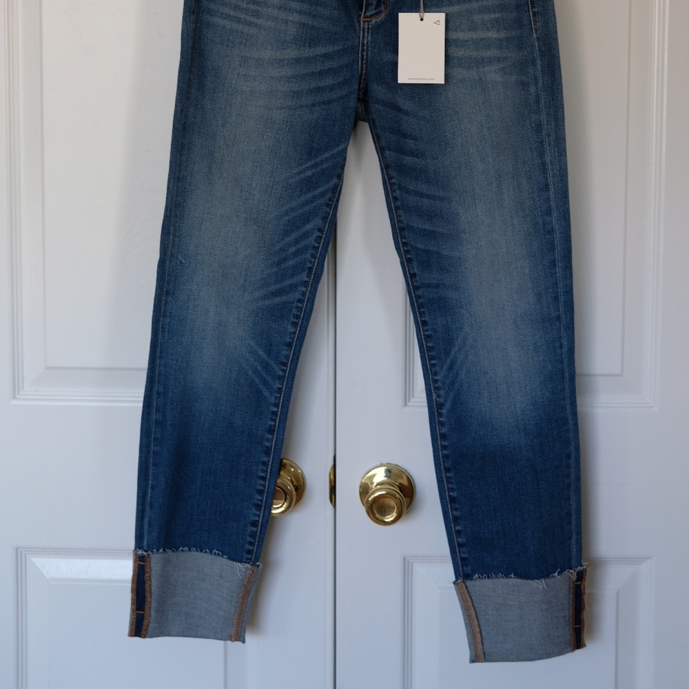 Hidden Amelia skinny 4" rolled cuff medium wash